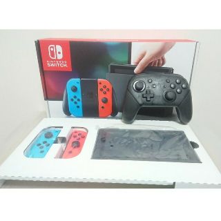 ニンテンドースイッチ(Nintendo Switch)のニンテンドースイッチ ネオン ブルー プロコントローラー セット(家庭用ゲーム機本体)