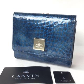 ランバンコレクション(LANVIN COLLECTION)のランバンコレクション シルヴィー 二つ折り財布 新品 紺 ブルー(財布)