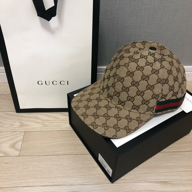 □gucci□キャップ帽□ほぼ新品□M58□ 国内初の直営店 8250円引き