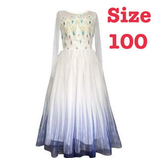 【サイズ100】子供用ドレス エルサ 雪の女王 ドレス キッズ エルサドレス(ドレス/フォーマル)