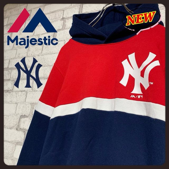 Majestic(マジェスティック)の【専用】マジェスティック × MLB/ヤンキース ロングパーカー レディースのトップス(パーカー)の商品写真