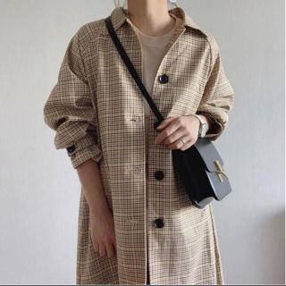 トゥデイフル(TODAYFUL)のCheck m/o coat チェック　ステンカラーコート(ロングコート)