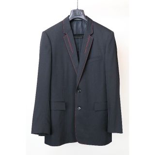 ディオールオム(DIOR HOMME)の正規品 17ss 赤ステッチ ウール ジャケット 黒 50(テーラードジャケット)