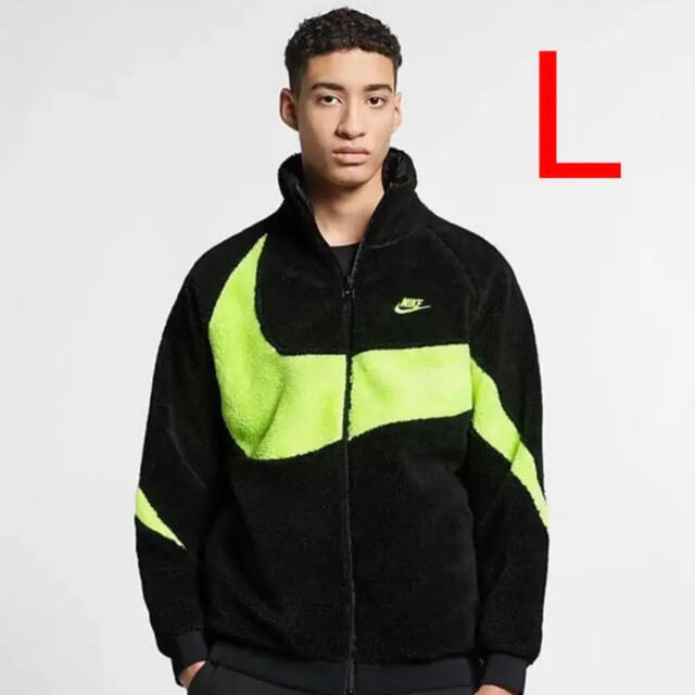 NIKE(ナイキ)のNIKE BIG SWOOSH BOA JACKET ブラック/ボルト メンズのジャケット/アウター(ブルゾン)の商品写真