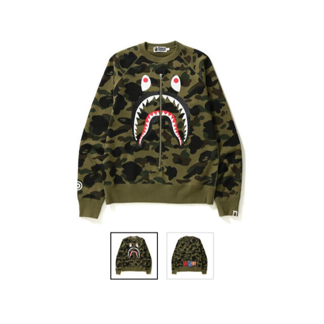 A BATHING APE(アベイシングエイプ)のBape 1st Camo Metal Zip Shark XXL メンズのトップス(スウェット)の商品写真