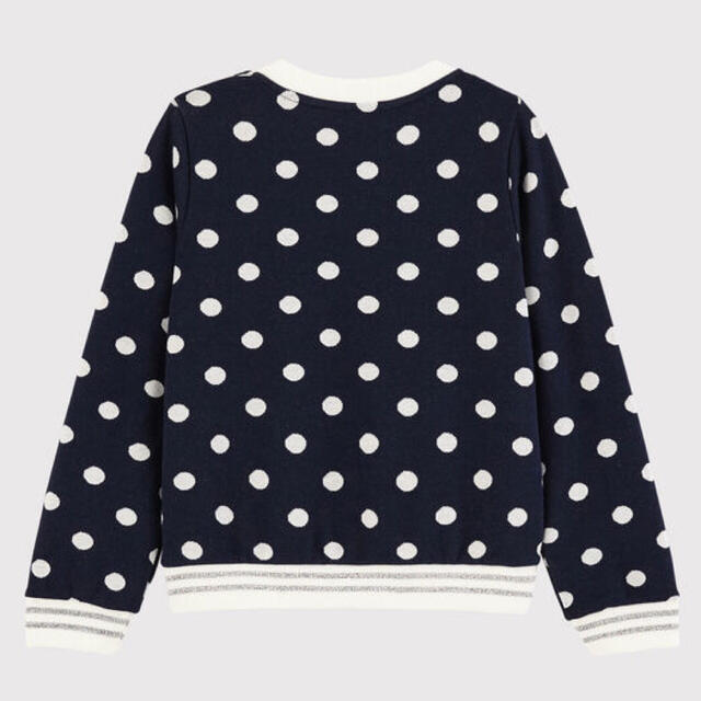 PETIT BATEAU(プチバトー)の新品 プチバトー 6ans 長袖 プルオーバー ジャガード ドット柄 キッズ/ベビー/マタニティのキッズ服女の子用(90cm~)(ニット)の商品写真