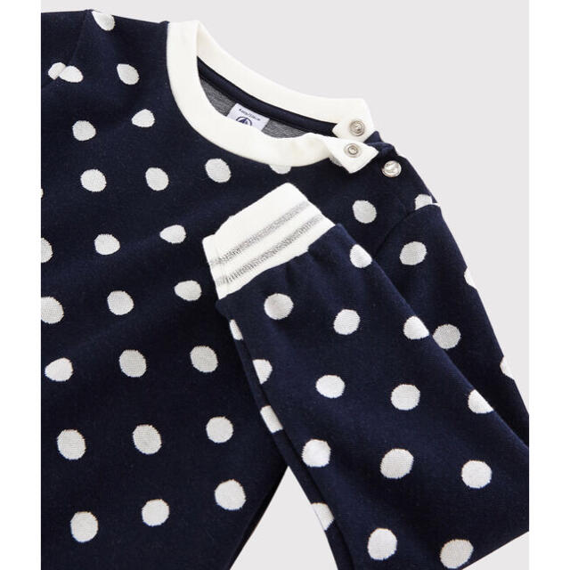 PETIT BATEAU(プチバトー)の新品 プチバトー 6ans 長袖 プルオーバー ジャガード ドット柄 キッズ/ベビー/マタニティのキッズ服女の子用(90cm~)(ニット)の商品写真