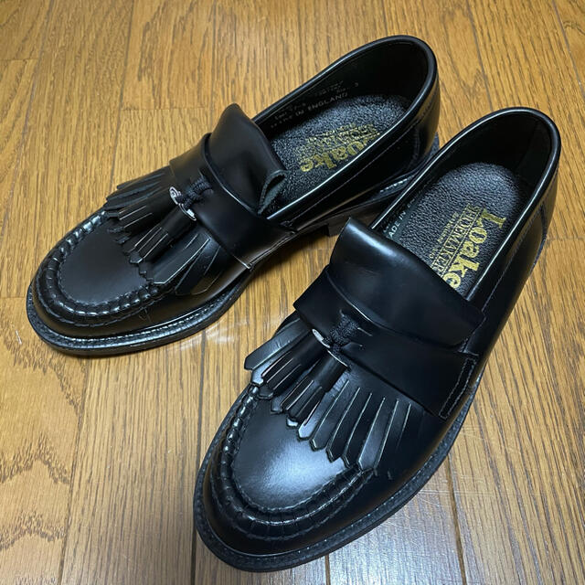 Loake ローク タッセルローファー 黒 ブラック レディース 22