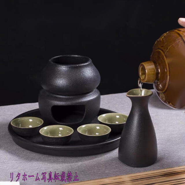 酒器8点セット 陶器 酒燗器付き 徳利 熱燗 冷酒 清酒用の酒器 酒器