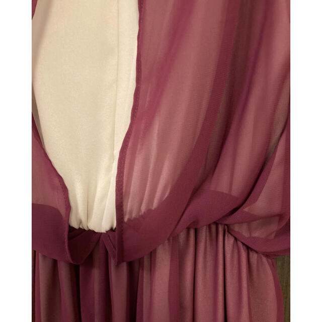 Aga パーティドレス　ピンクパープル　9号(M) レディースのフォーマル/ドレス(ミディアムドレス)の商品写真
