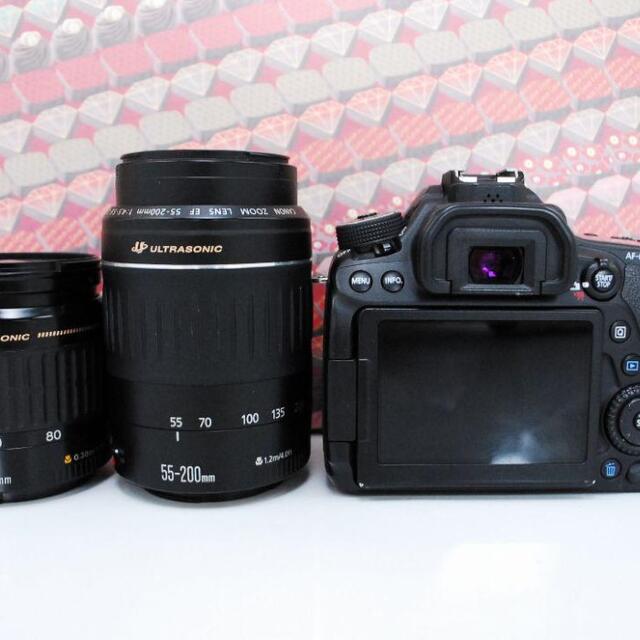 【フード付き】キャノン Canon EOS 80D 標準&望遠ダブルレンズセット