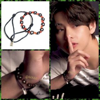 ボウダンショウネンダン(防弾少年団(BTS))の💜BTS 防弾少年団 テテ ブレスレット ②セット💜V フラワー パドロック(ブレスレット/バングル)