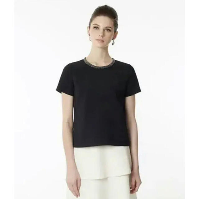 GRACE CONTINENTAL(グレースコンチネンタル)のトップス Tシャツ　白黒　グレースコンチネンタル 美品 カットソー バイカラー レディースのトップス(Tシャツ(半袖/袖なし))の商品写真