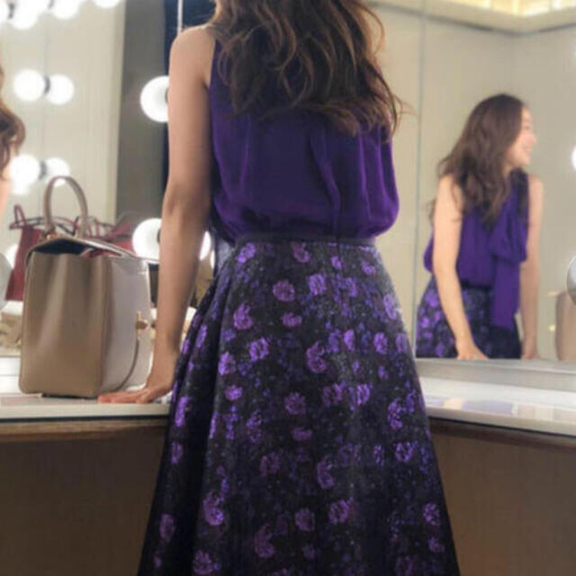 Drawer ドゥロワー 神崎恵 パープル アシンメトリー スカート 36サイズ-