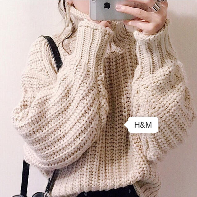 チャンキーニット ホワイト H&M