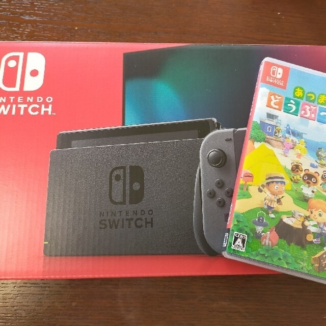 Nintendo Switch(ニンテンドースイッチ)のNintendo Switch 新型 あつもりソフト付 エンタメ/ホビーのゲームソフト/ゲーム機本体(家庭用ゲーム機本体)の商品写真