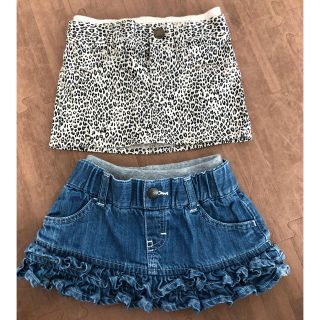 ベビーギャップ(babyGAP)の baby gap★女の子 レオパード&デニムフリルスカート2点(スカート)