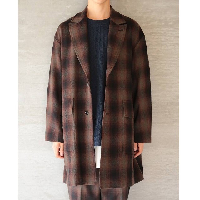 メンズVAINL ARCHIVE JEFF-COAT(BROWN CHECK)