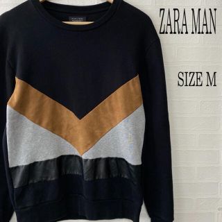 ザラ(ZARA)のZARA MAN ザラ フェイクレザー切替 スウェット M(スウェット)