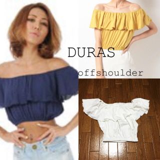 デュラス(DURAS)のDURASオフショル フリル（w）(Tシャツ(半袖/袖なし))