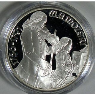 モーツアルト没後200年記念　１００シリング銀貨　プルーフ　(貨幣)