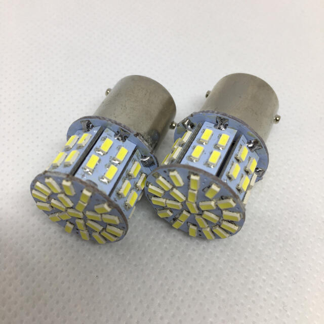 12V S25 LED バルブ 電球 ライト シングル ホワイト 白 4個  自動車/バイクの自動車(汎用パーツ)の商品写真