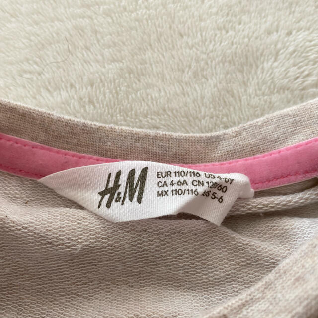 H&M(エイチアンドエム)のH &M  キッズトレーナー　110 キッズ/ベビー/マタニティのキッズ服女の子用(90cm~)(Tシャツ/カットソー)の商品写真
