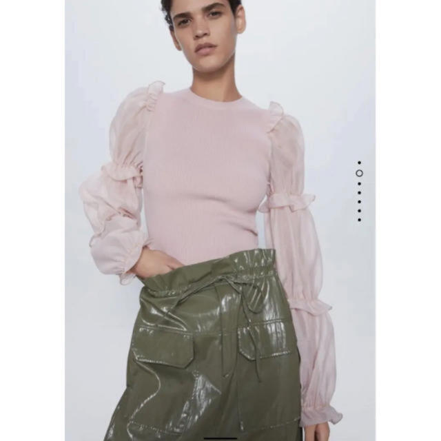 ZARA(ザラ)のオーガンザニットトップス レディースのトップス(シャツ/ブラウス(長袖/七分))の商品写真