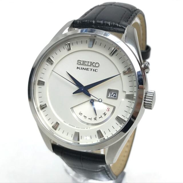 キネティックカレンダータイプSEIKO セイコー キネティック メンズ腕時計 5M84-0AB0 シルバー