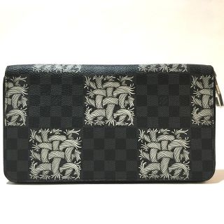 ルイヴィトン(LOUIS VUITTON)のルイヴィトン LOUIS VUITTON クリストファー・ネメス ジッピー・オーガナイザー  N61214 ダミエグラフィット  長財布 ダミエグラフィットキャンバス ブラック(長財布)