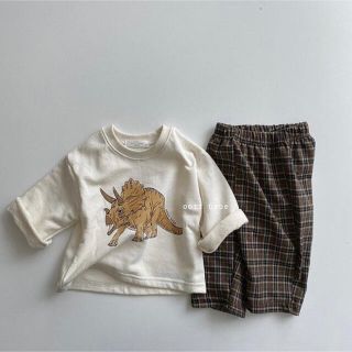 ムジルシリョウヒン(MUJI (無印良品))の冬物新作　新品　恐竜セット　上下　韓国子供服(Tシャツ/カットソー)