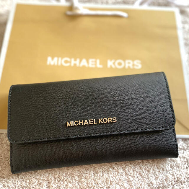 【新品未使用】MICHAEL KORS レザー長財布 黒