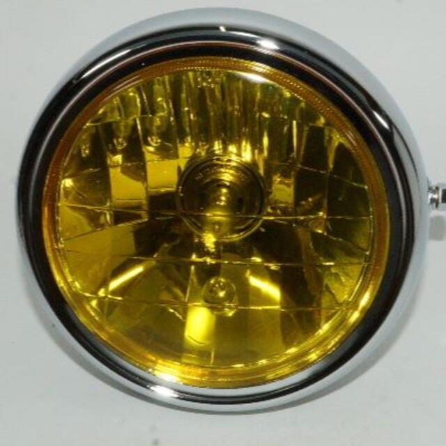 70-1796/メッキ ヘッドライト 180パイ 黄ガラス【送料無料】ZRX40