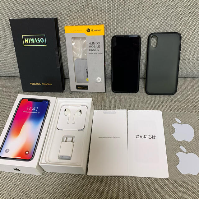 美品 iPhone X Space Gray 256GB SIMフリー(165)