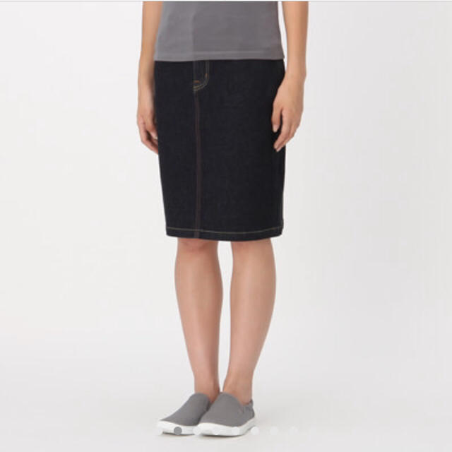 MUJI (無印良品)(ムジルシリョウヒン)の無印♡オーガニックコットンデニムスカート レディースのスカート(ひざ丈スカート)の商品写真