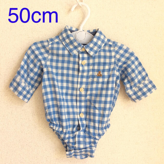 babyGAP(ベビーギャップ)のGap 50cm ベビー長袖ロンパース(ba50-28) キッズ/ベビー/マタニティのベビー服(~85cm)(ロンパース)の商品写真