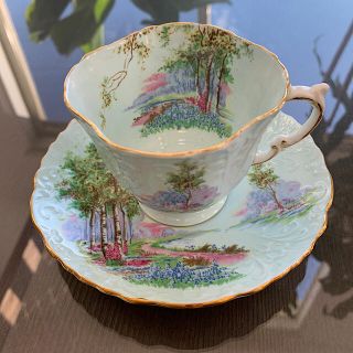 エインズレイ(Aynsley China)の【レア！美品！】エインズレイ　ビンテージ　ブルーベルウッド　ティーカップソーサー(食器)