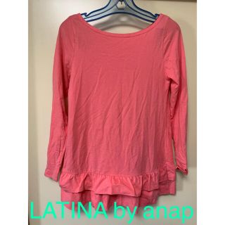 アナップラティーナ(ANAP Latina)のLATINA by anap ピンクロングTシャツ　フリーサイズ(Tシャツ(半袖/袖なし))