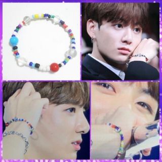 ボウダンショウネンダン(防弾少年団(BTS))の💜BTS 防弾少年団 グク ビーズブレスレット💜大きめ JUNGKOOK(ブレスレット)