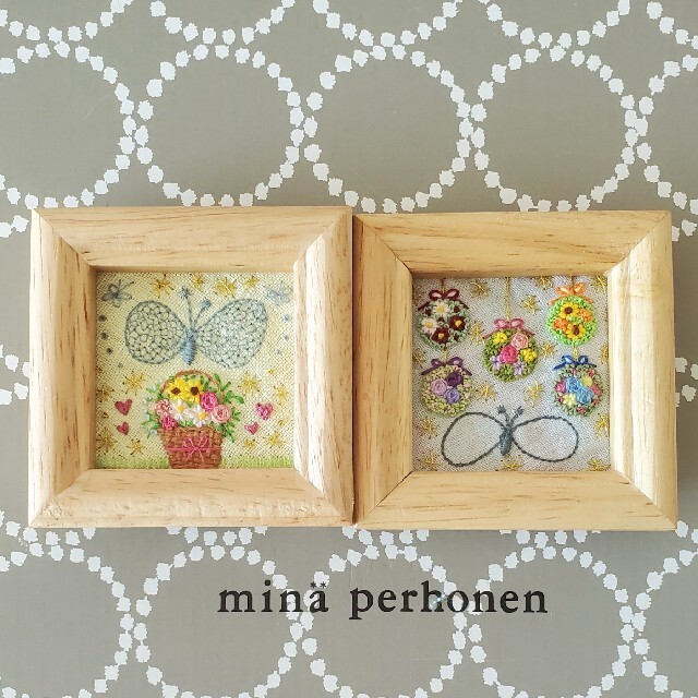 mina perhonen - ミナペルホネンお花の刺繍☆ミニフレーム ...