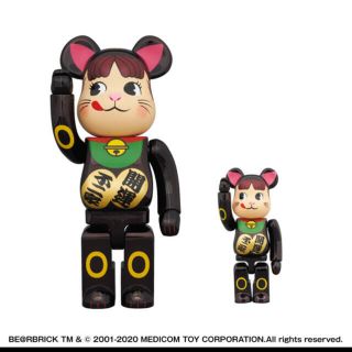 BE@RBRICK 招き猫 ペコちゃん 黒メッキ 100％ ＆ 400％(その他)