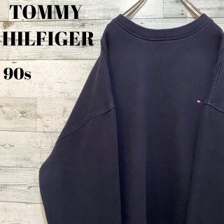 トミーヒルフィガー(TOMMY HILFIGER)の【激レア】トミーヒルフィガー☆刺繍ロゴ ビッグサイズ スウェット 90s(スウェット)