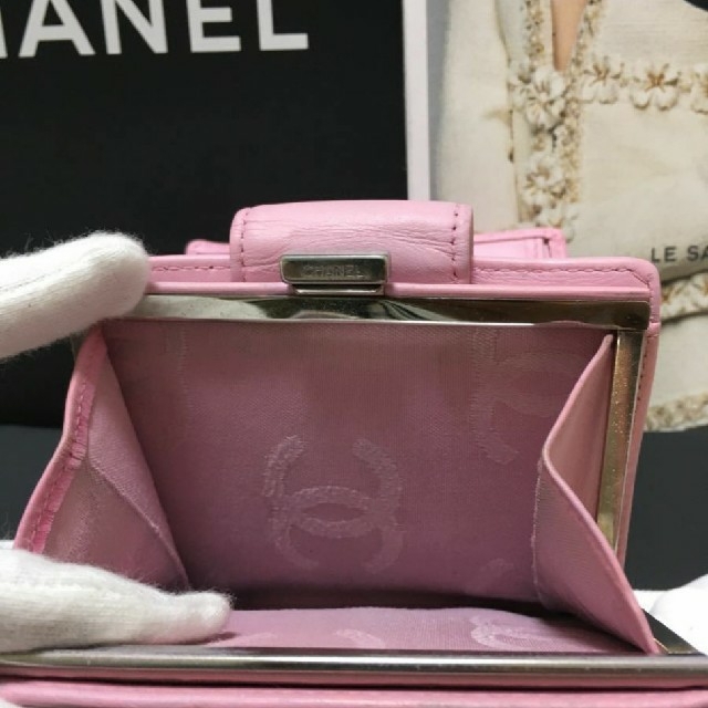 CHANEL(シャネル)の●ゆまちん様専用●【人気美品シャネル カンボンライン正規品 がま口 折り財布 レディースのファッション小物(財布)の商品写真