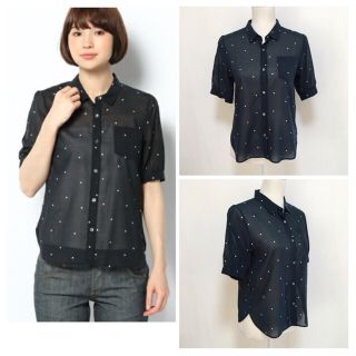 マーガレットハウエル(MARGARET HOWELL)の【美品】MHL. シースルー 半袖シャツ(シャツ/ブラウス(半袖/袖なし))