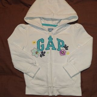 ベビーギャップ(babyGAP)のbaby GAP ベビーギャップ フラワー ジップアップ スウェット パーカー(ジャケット/上着)