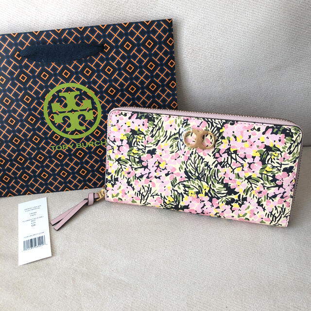 新品★TORY BURCH トリーバーチ 花柄 ラウンドファスナー長財布