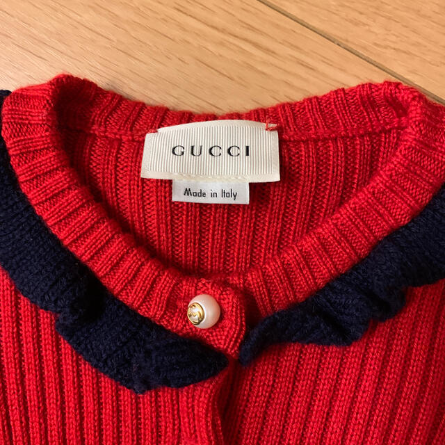 Gucci(グッチ)のGUCCI グッチ　リブニットカーディガン　12-18m キッズ/ベビー/マタニティのベビー服(~85cm)(カーディガン/ボレロ)の商品写真