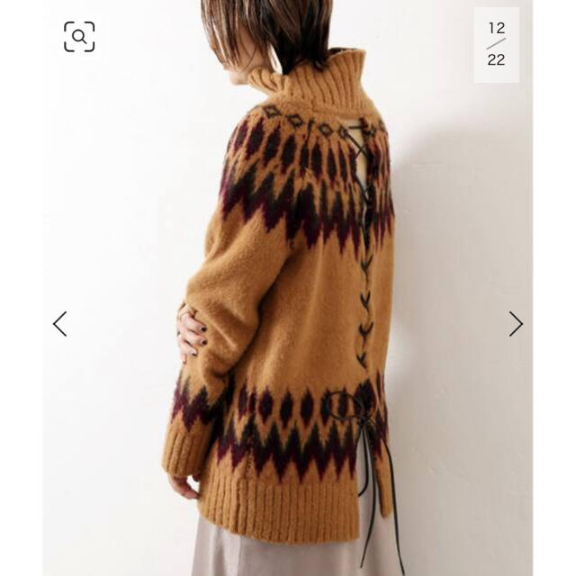 Uhr/ウーア　Back Lace-up Nordic Knit ニット レディースのトップス(ニット/セーター)の商品写真