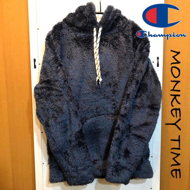 Champion×MONKEY TIME コラボ ボアパーカー ネイビー M