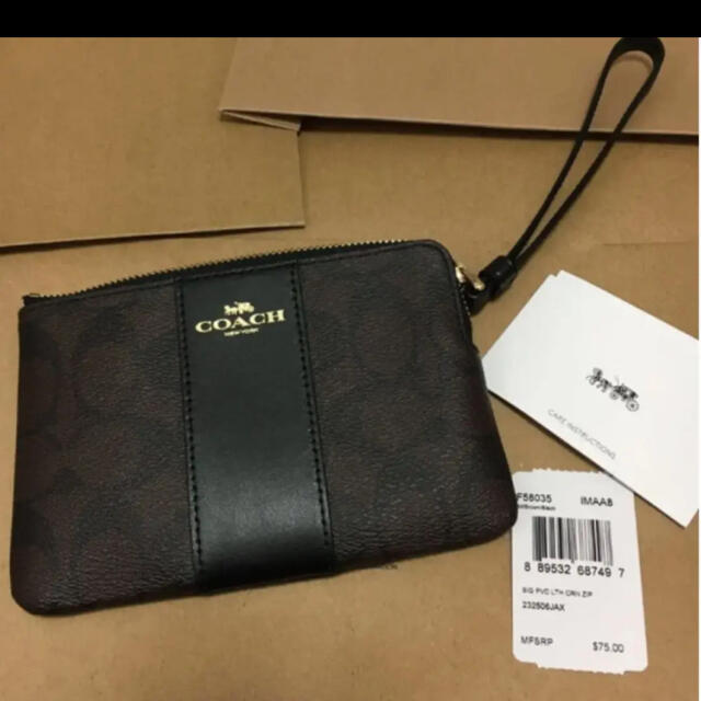 コーチ　coach 新品　ポーチ　コインケース　財布　茶色